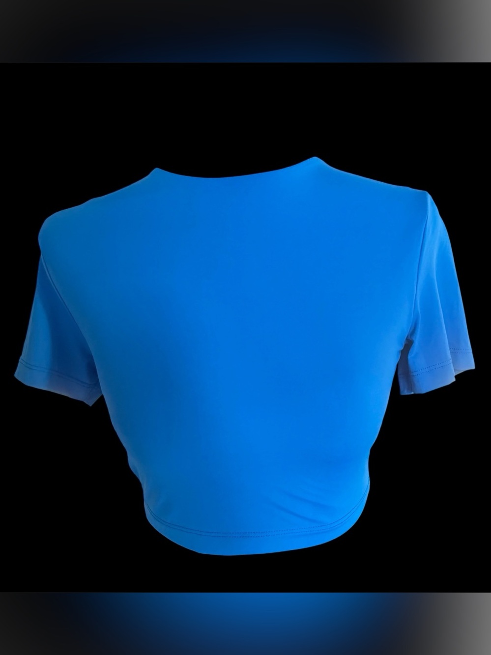 Zara Bright Blue Short Sleeve Crop Top